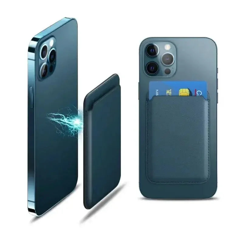 Magnetic Leather Card Wallet For iPhone & Samsung