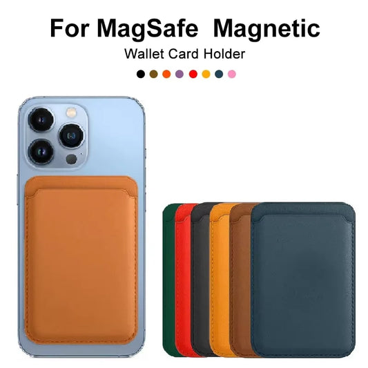 Magnetic Leather Card Wallet For iPhone & Samsung